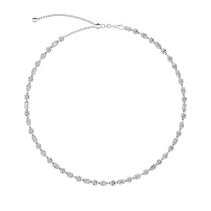 10CTW Pear Lab-Grown Diamond Prong Necklace 50 Stones