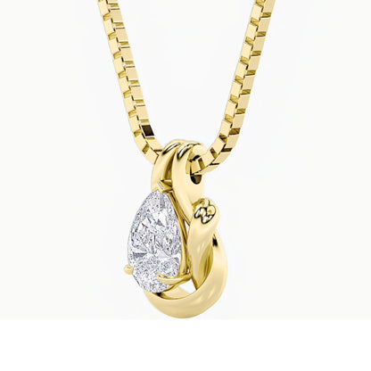 2CTW Pear Lab-Grown Diamond Prong Knot Pendant 1 Stone