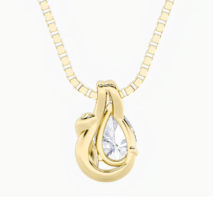 2CTW Pear Lab-Grown Diamond Prong Knot Pendant 1 Stone