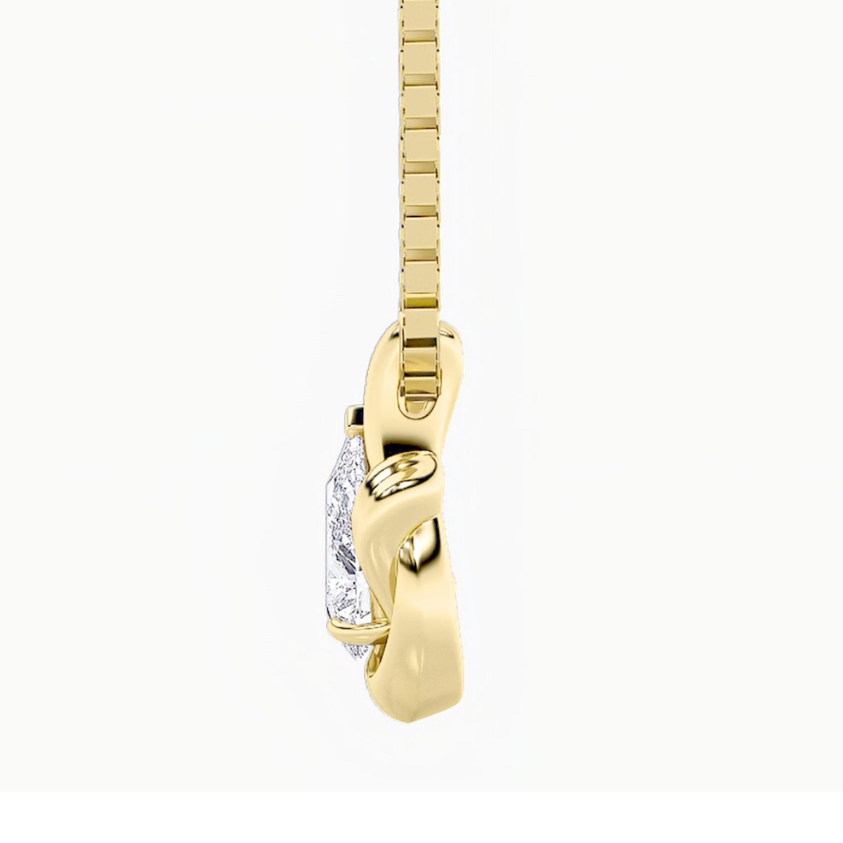 2CTW Pear Lab-Grown Diamond Prong Knot Pendant 1 Stone