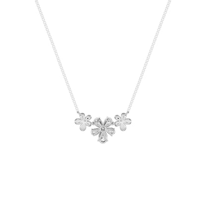 2CTW Pear Lab-Grown Diamond Prong Fancy Flower Necklace 7 Stones