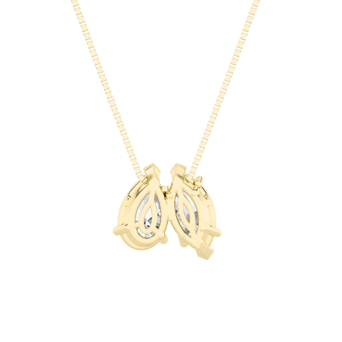 2.5CTW Pear Fancy Yellow & White Lab-Grown Diamond Two Stone Fancy Pendant 2 Stones