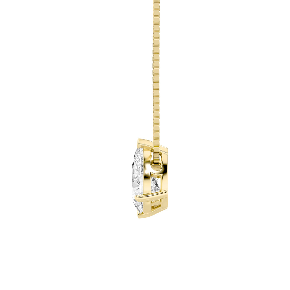 2.5CTW Pear Fancy Yellow & White Lab-Grown Diamond Two Stone Fancy Pendant 2 Stones