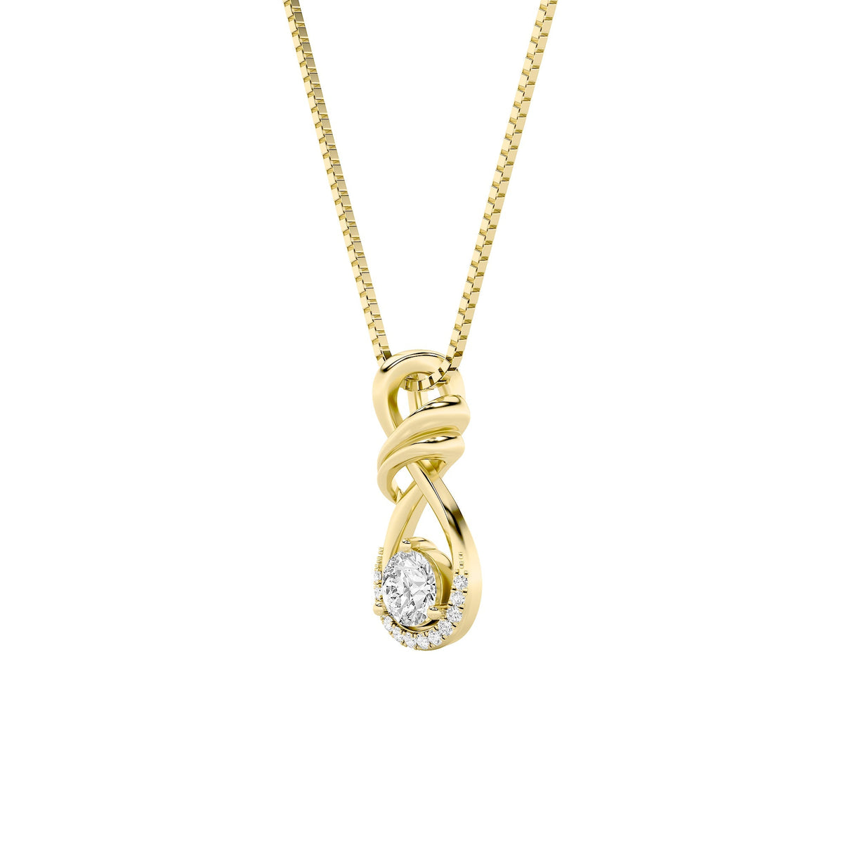 1CTW Round Lab-Grown Diamond Solitaire Pendant 13 Stones