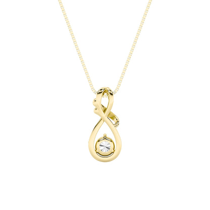 1CTW Round Lab-Grown Diamond Solitaire Pendant 13 Stones