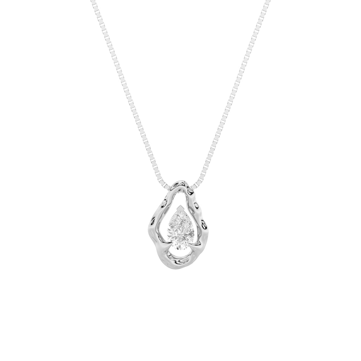 1CTW Pear Lab-Grown Diamond Organic Design Solitaire Pendant 1 Stone