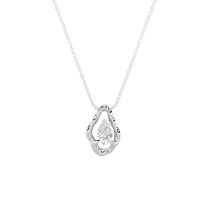 1CTW Pear Lab-Grown Diamond Organic Design Solitaire Pendant 1 Stone