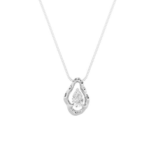 1CTW Pear Lab-Grown Diamond Organic Design Solitaire Pendant 1 Stone