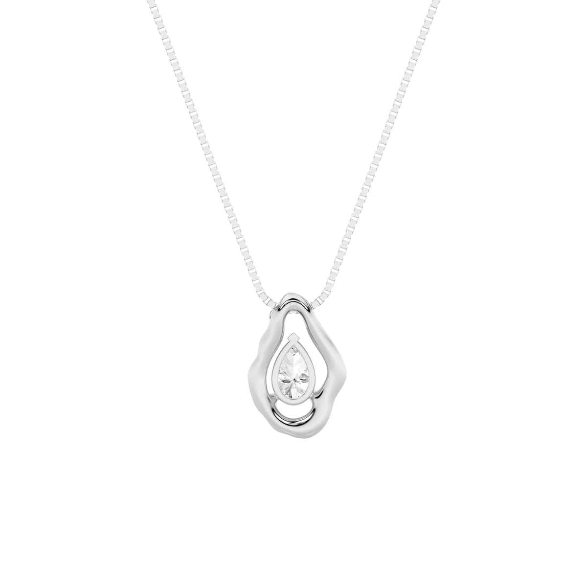 1CTW Pear Lab-Grown Diamond Organic Design Solitaire Pendant 1 Stone