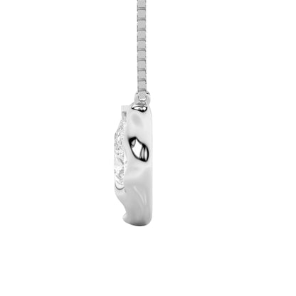 1CTW Pear Lab-Grown Diamond Prong Necklace 1 Stone