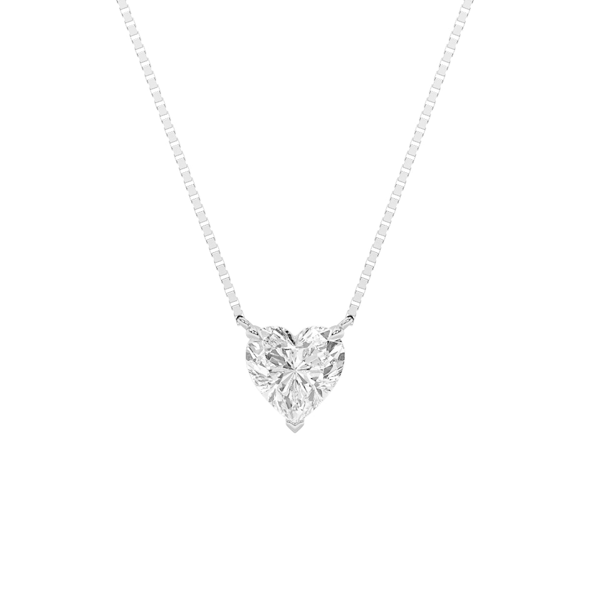 1CTW Heart Lab-Grown Diamond Heart Necklace 1 Stone