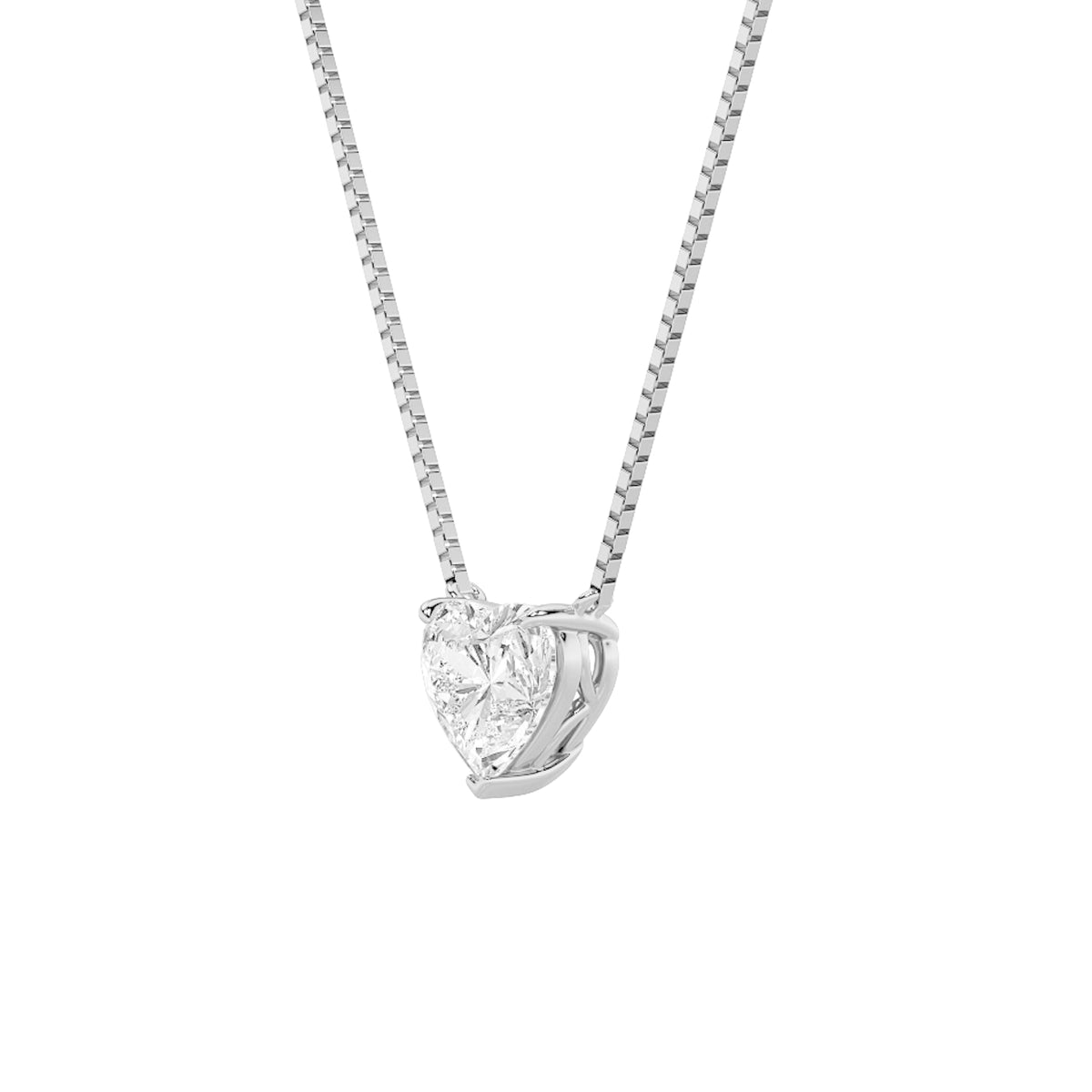 1CTW Heart Lab-Grown Diamond Heart Necklace 1 Stone