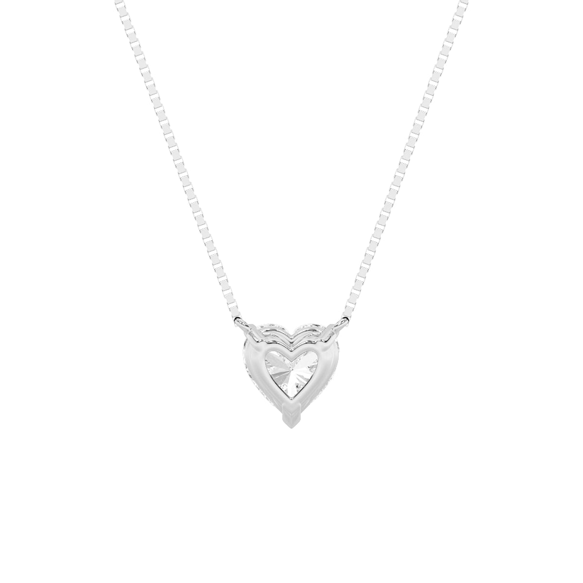 1CTW Heart Lab-Grown Diamond Heart Necklace 1 Stone