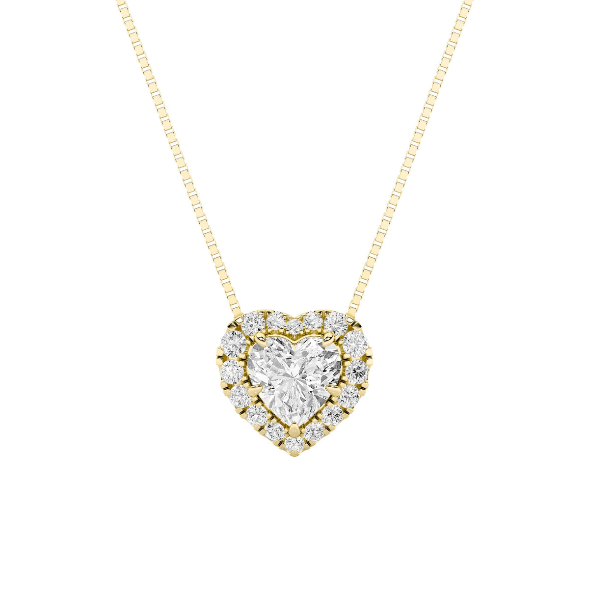 1.25CTW Heart Lab-Grown Diamond Prong Heart Pendant 17 Stones