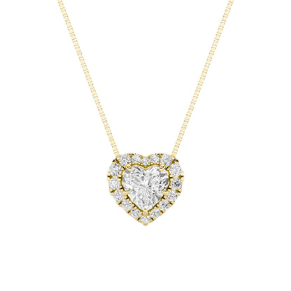 1.25CTW Heart Lab-Grown Diamond Prong Heart Pendant 17 Stones