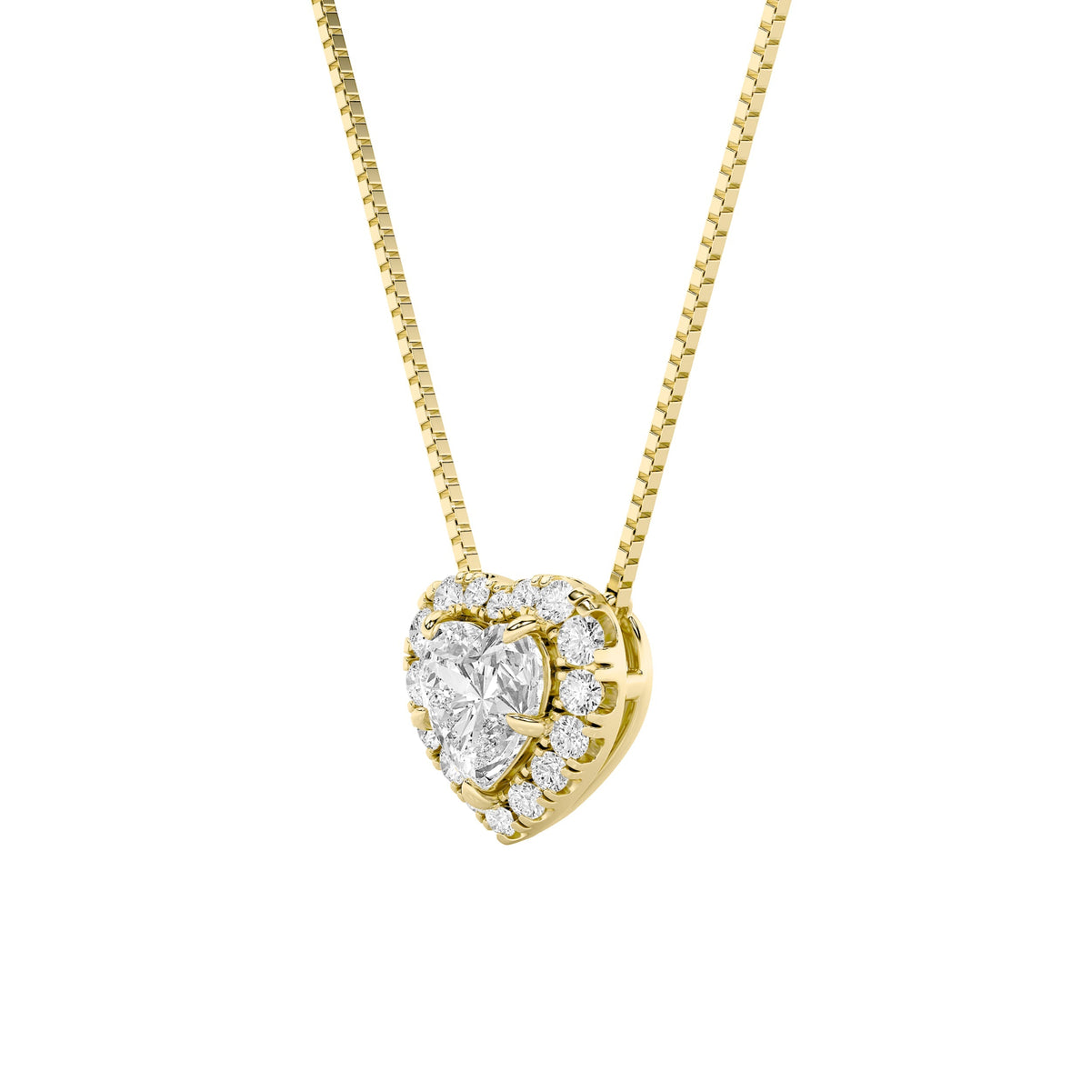 1.25CTW Heart Lab-Grown Diamond Prong Heart Pendant 17 Stones