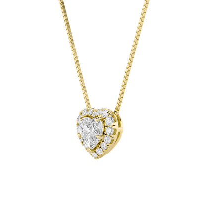 1.25CTW Heart Lab-Grown Diamond Prong Heart Pendant 17 Stones