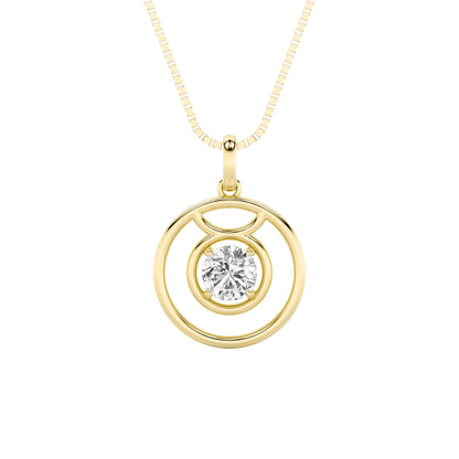 1CTW Round Lab-Grown Diamond Prong Zodiac Pendant 1 Stone