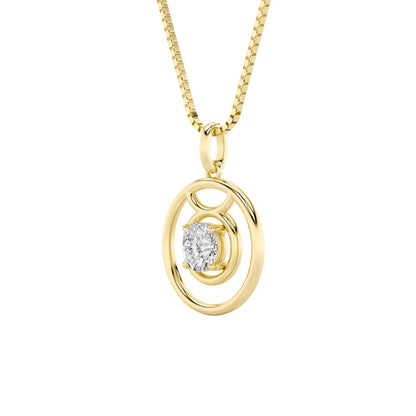 1CTW Round Lab-Grown Diamond Prong Zodiac Pendant 1 Stone