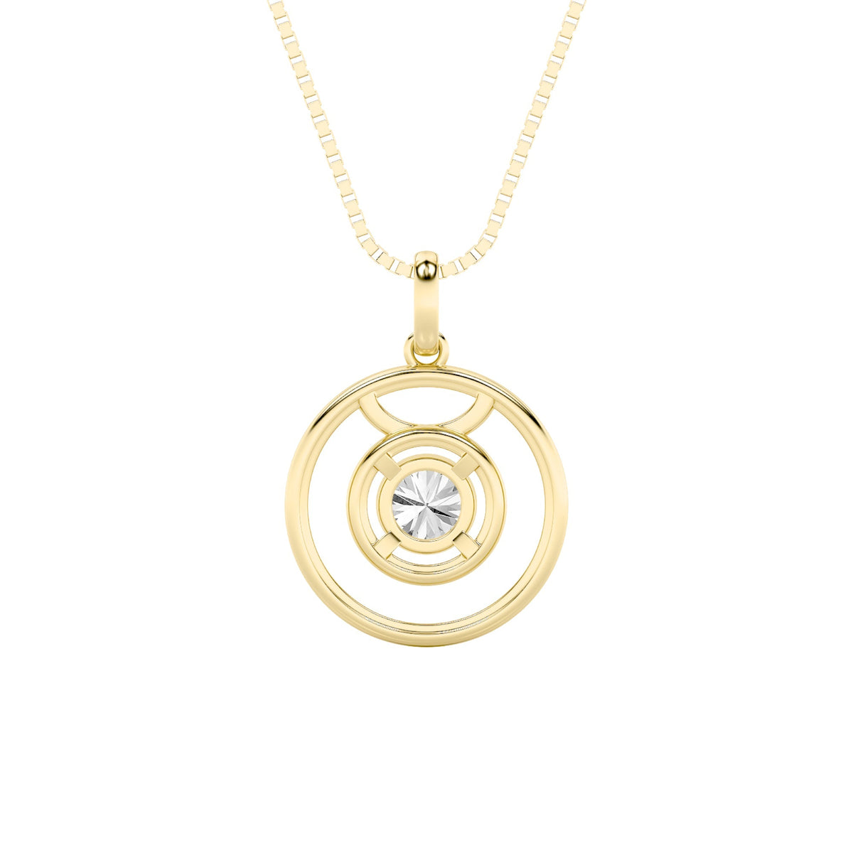 1CTW Round Lab-Grown Diamond Prong Zodiac Pendant 1 Stone