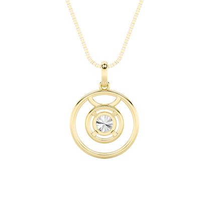 1CTW Round Lab-Grown Diamond Prong Zodiac Pendant 1 Stone