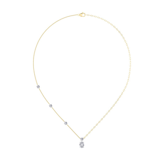 3.5CTW Oval Lab-Grown Diamond Strata Chic Collection Necklace 19 Stones