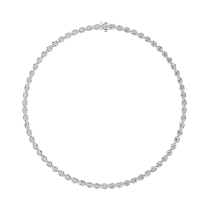 22.25CTW Oval Lab-Grown Diamond East West Bezel Set Necklace 74 Stones