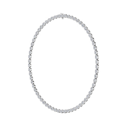 22.25CTW Oval Lab-Grown Diamond East West Bezel Set Necklace 74 Stones