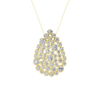 2.5CTW Round Lab-Grown Diamond Bezel Set Bubble Pendant 45 Stones