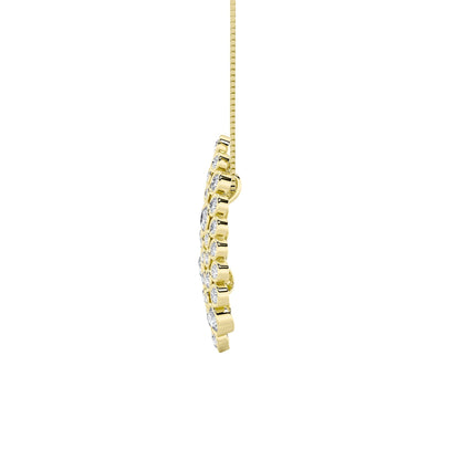 2.5CTW Round Lab-Grown Diamond Bezel Set Bubble Pendant 45 Stones