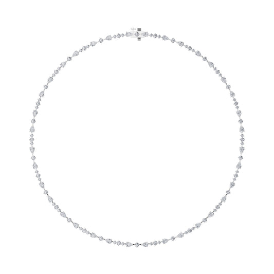 12CTW Pear Lab-Grown Diamond Fashion Necklace 108 Stones