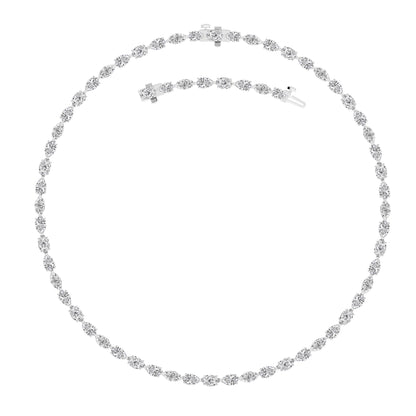 25CTW Mix Lab-Grown Diamond Prong Tennis Necklace 64 Stones