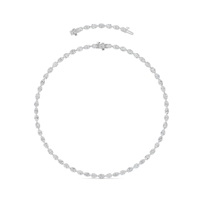 25CTW Mix Lab-Grown Diamond Prong Tennis Necklace 64 Stones