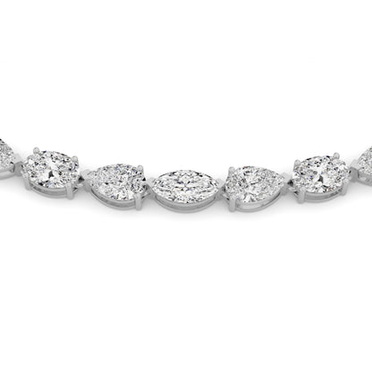 25CTW Mix Lab-Grown Diamond Prong Tennis Necklace 64 Stones