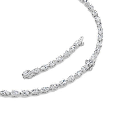 25CTW Mix Lab-Grown Diamond Prong Tennis Necklace 64 Stones