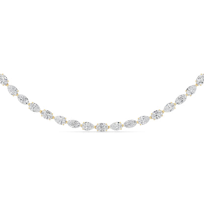 25CTW Mix Lab-Grown Diamond Prong Tennis Necklace 64 Stones