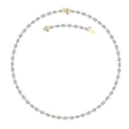 25CTW Mix Lab-Grown Diamond Prong Tennis Necklace 64 Stones