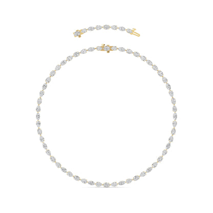25CTW Mix Lab-Grown Diamond Prong Tennis Necklace 64 Stones