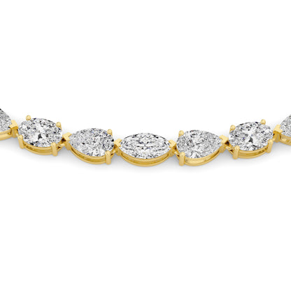25CTW Mix Lab-Grown Diamond Prong Tennis Necklace 64 Stones