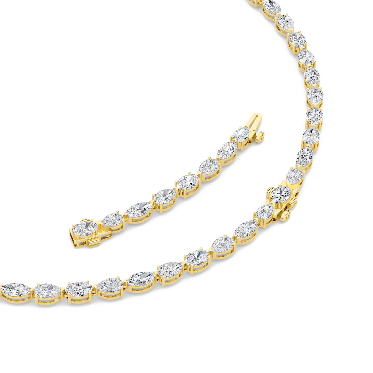 25CTW Mix Lab-Grown Diamond Prong Tennis Necklace 64 Stones