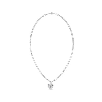 4CTW Heart Shape Lab-Grown Diamond Bezel Necklace 1 Stone