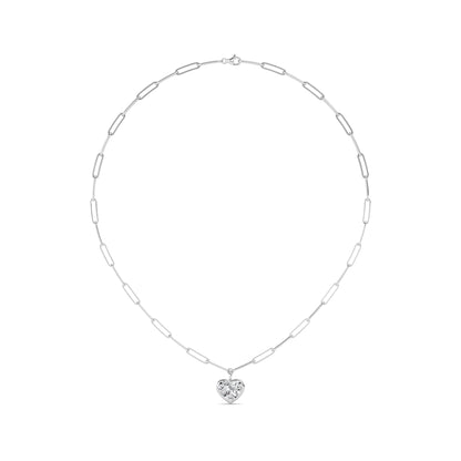 4CTW Heart Shape Lab-Grown Diamond Bezel Necklace 1 Stone