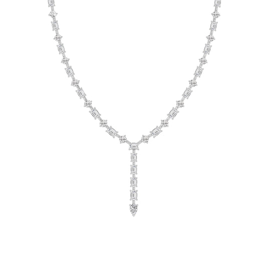 20CTW Mix Lab-Grown Diamond Prong Necklace 79 Stones