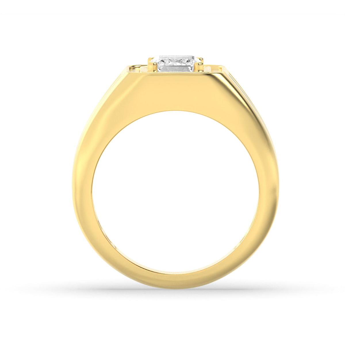 2CTW Emerald Lab-Grown Diamond Prong Men's Ring 1 Stone F Color