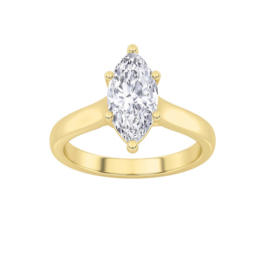 2CTW Marquise Lab-Grown Diamond Prong Plain Cathedral Trellis Shank Solitaire Engagement Ring 1 Stone