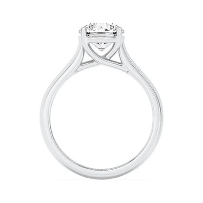 1CTW Round Lab-Grown Diamond Prong Plain Cathedral Trellis Shank Solitaire Engagement Ring 1 Stone
