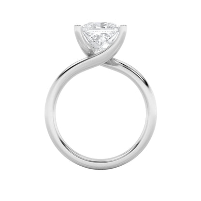 1CTW Princess Lab-Grown Diamond Prong Bypass Shank Engagement Ring 1 Stone