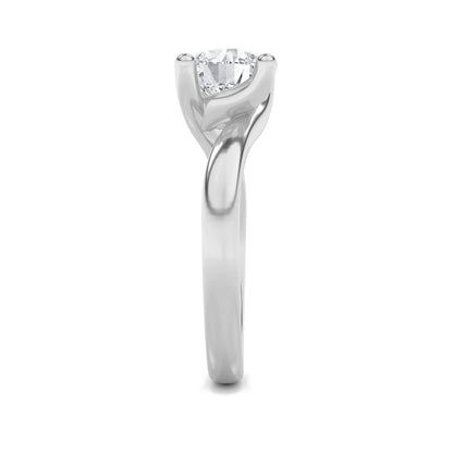 1CTW Round Lab-Grown Diamond Prong Bypass Shank Engagement Ring 1 Stone 6.3mm Width