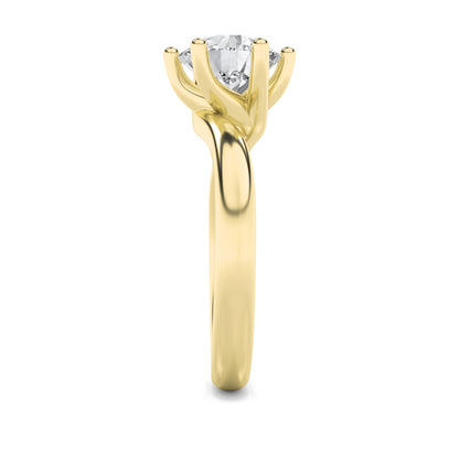 2CTW Round Lab-Grown Diamond Prong Bypass Shank Engagement Ring 1 Stone 2.7mm Width