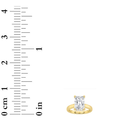 2CTW Radiant Lab-Grown Diamond Prong Hidden Halo Cathedral Shank Engagement Ring 15 Stones